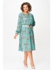 Платье артикул: 819.1 бирюзовый, принт «коричневые веточки» от Swallow - вид 1