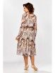Нарядное платье артикул: 876 серо-бежево-рыжий, принт «листья» от Swallow - вид 2