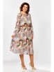 Нарядное платье артикул: 876 серо-бежево-рыжий, принт «листья» от Swallow - вид 5