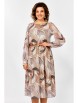 Нарядное платье артикул: 876 серо-бежево-рыжий, принт «листья» от Swallow - вид 6