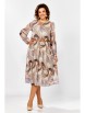 Нарядное платье артикул: 876 серо-бежево-рыжий, принт «листья» от Swallow - вид 8