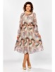 Нарядное платье артикул: 876 серо-бежево-рыжий, принт «листья» от Swallow - вид 1