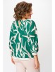 Блузка артикул: 872 изумрудно-зелёный в бежево-молочный принт от Swallow - вид 2