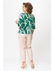 Блузка артикул: 872 изумрудно-зелёный в бежево-молочный принт от Swallow - вид 5