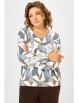 Кофта, джемпер артикул: 800.10 молочный, принт «листья в бежево-голубых тонах» от Swallow - вид 4
