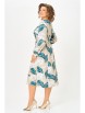Нарядное платье артикул: 885.2 бежевый принт «ярко-голубые и белые листья» от Swallow - вид 2