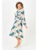 Нарядное платье артикул: 885.2 бежевый принт «ярко-голубые и белые листья» от Swallow - вид 10