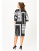 Платье артикул: 888 принт «геометрия» в чёрном, сером и молочном цветах от Swallow - вид 2