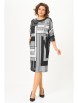 Платье артикул: 888 принт «геометрия» в чёрном, сером и молочном цветах от Swallow - вид 1