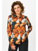 Блузка артикул: 884.1 чёрно-рыжий принт от Swallow - вид 4