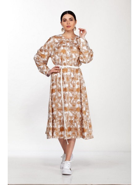 1441 Принт на бежево-белом фоне