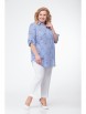 Брючный костюм артикул: 1775-голубой мелкий цв.+белый от ЛедиТриСтарс - вид 1