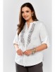 Блузка артикул: 625-076 белый, серая вышивка от MALI - вид 3