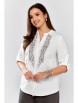 Блузка артикул: 625-076 белый, серая вышивка от MALI - вид 13