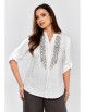 Блузка артикул: 625-076 белый, серая вышивка от MALI - вид 19