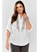 Блузка артикул: 625-076 белый, серая вышивка от MALI - вид 26
