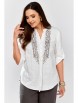Блузка артикул: 625-076 белый, серая вышивка от MALI - вид 30