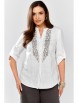 Блузка артикул: 625-076 белый, серая вышивка от MALI - вид 1