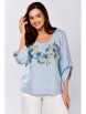 Блузка артикул: 625-078 голубой от MALI - вид 11